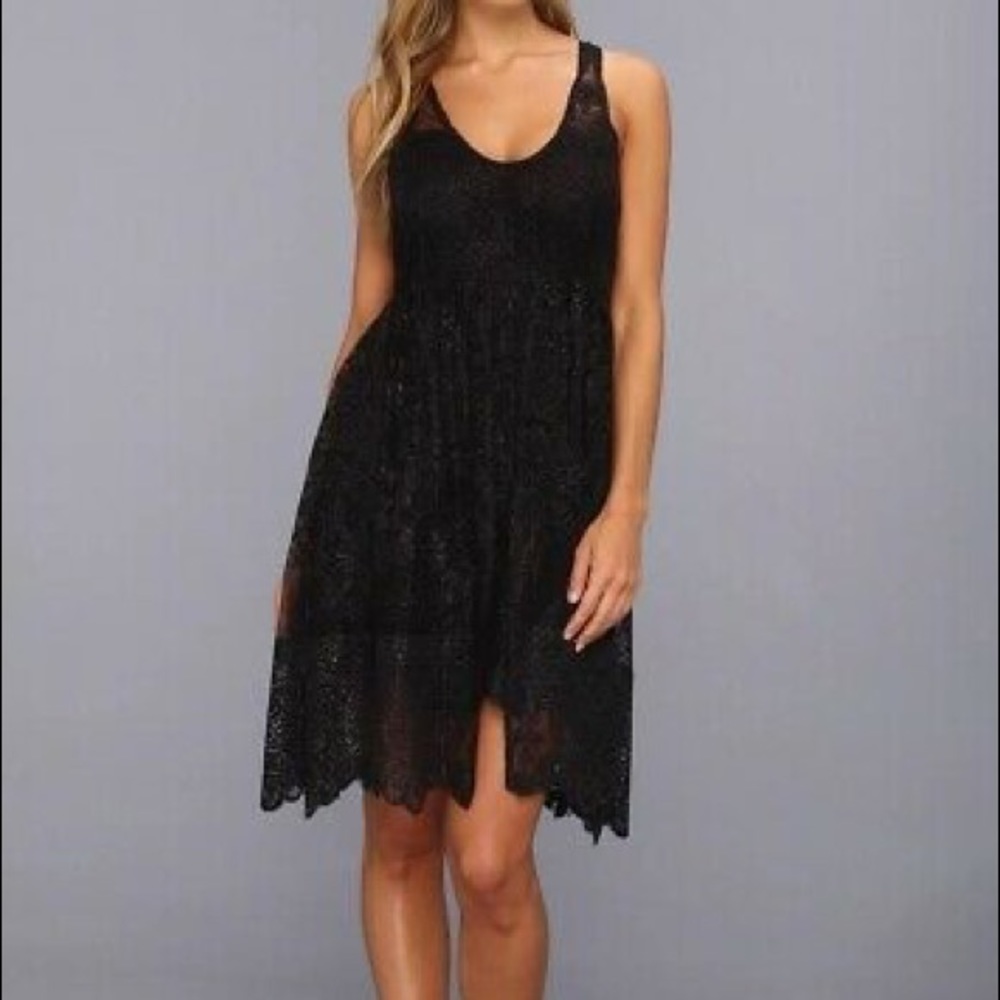 Free People ‘Salinas’ Gold Foil Lace Dress
